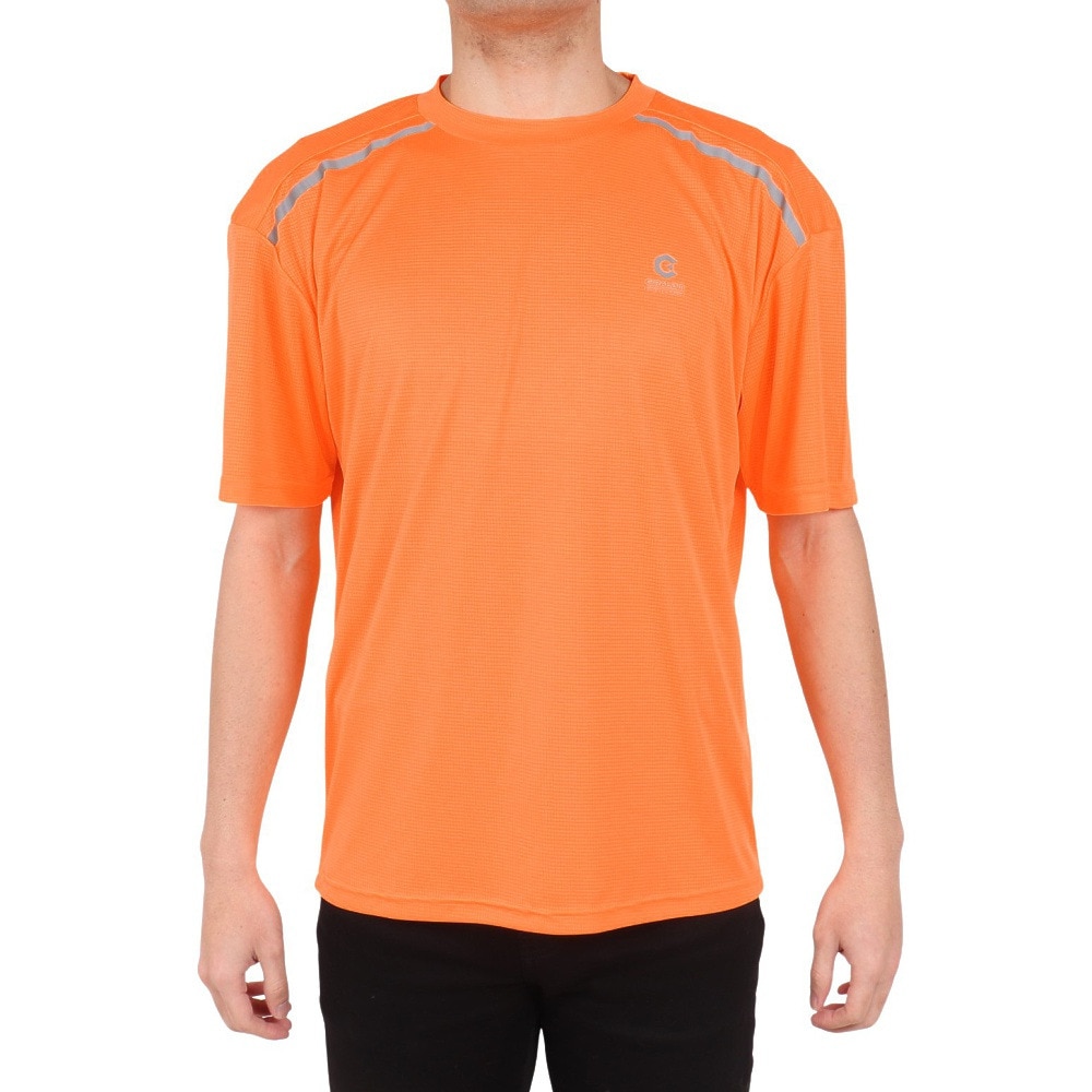 ジローム（GIRAUDM）（メンズ）ドライプラス グリッドメッシュ半袖Tシャツ CT4S0091-TR863-GRGC ORG