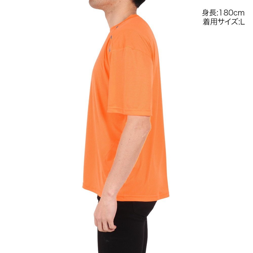 ジローム（GIRAUDM）（メンズ）ドライプラス グリッドメッシュ半袖Tシャツ CT4S0091-TR863-GRGC ORG