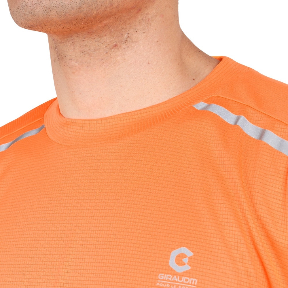 ジローム（GIRAUDM）（メンズ）ドライプラス グリッドメッシュ半袖Tシャツ CT4S0091-TR863-GRGC ORG