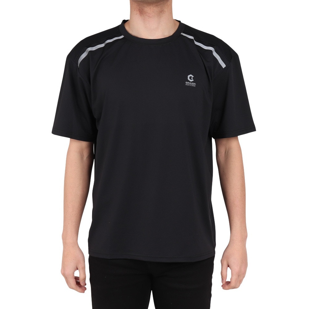 ジローム（GIRAUDM）（メンズ）ワッフルメッシュ半袖Tシャツ CT4S0092-TR863-GRGC BLK