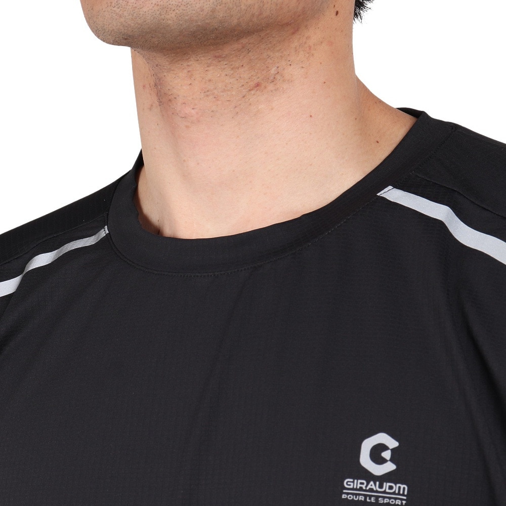 ジローム（GIRAUDM）（メンズ）ワッフルメッシュ半袖Tシャツ CT4S0092-TR863-GRGC BLK
