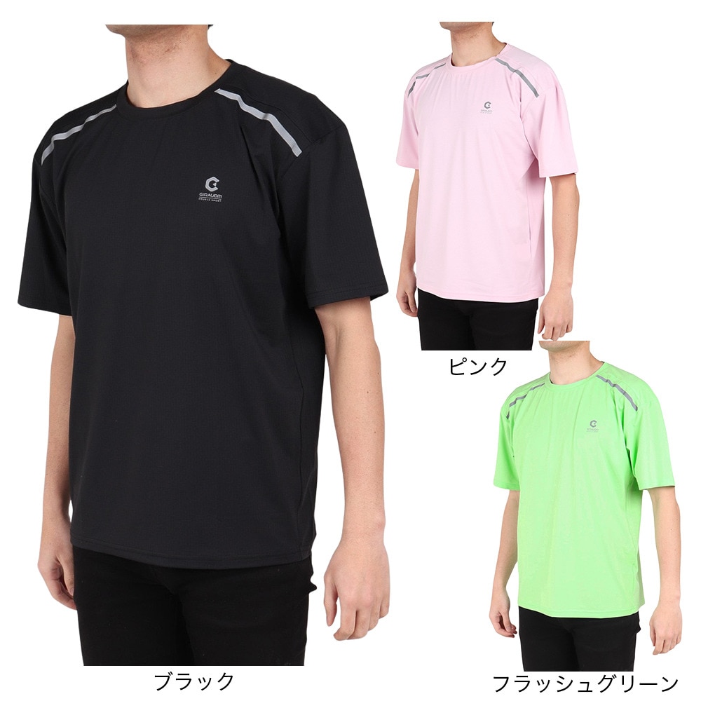 ジローム（GIRAUDM）（メンズ）ワッフルメッシュ半袖Tシャツ CT4S0092-TR863-GRGC BLK