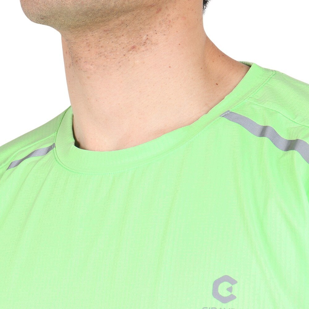 ジローム（GIRAUDM）（メンズ）ワッフルメッシュ半袖Tシャツ CT4S0092-TR863-GRGC GRN
