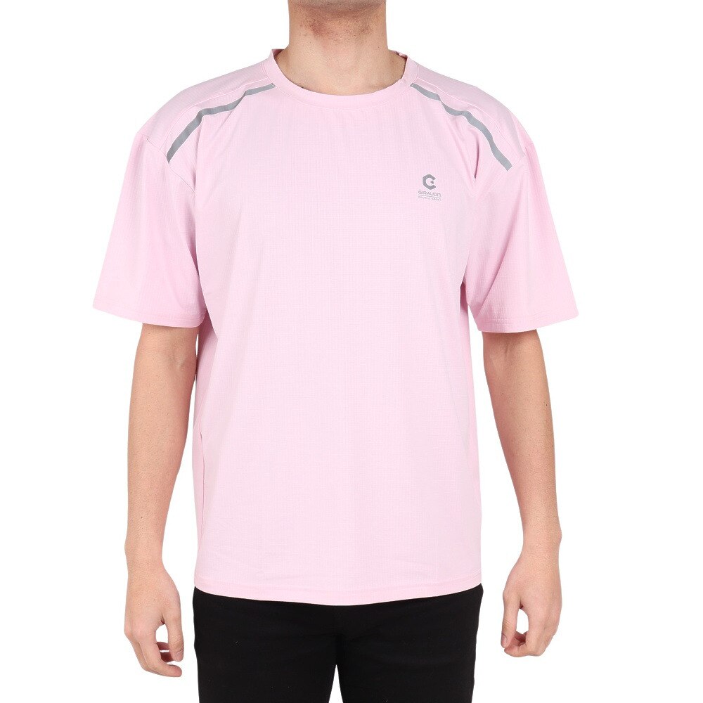 ジローム（GIRAUDM）（メンズ）ワッフルメッシュ半袖Tシャツ CT4S0092-TR863-GRGC PNK