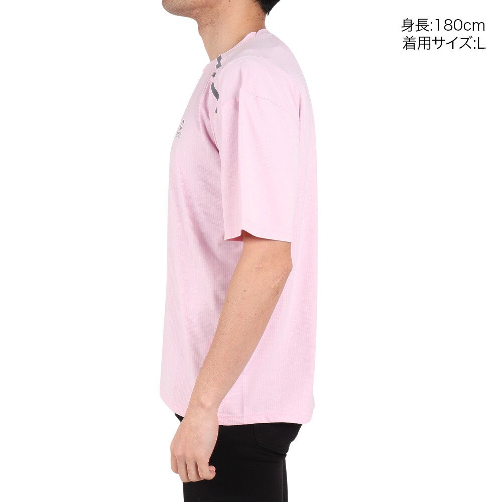 ジローム（GIRAUDM）（メンズ）ワッフルメッシュ半袖Tシャツ CT4S0092-TR863-GRGC PNK