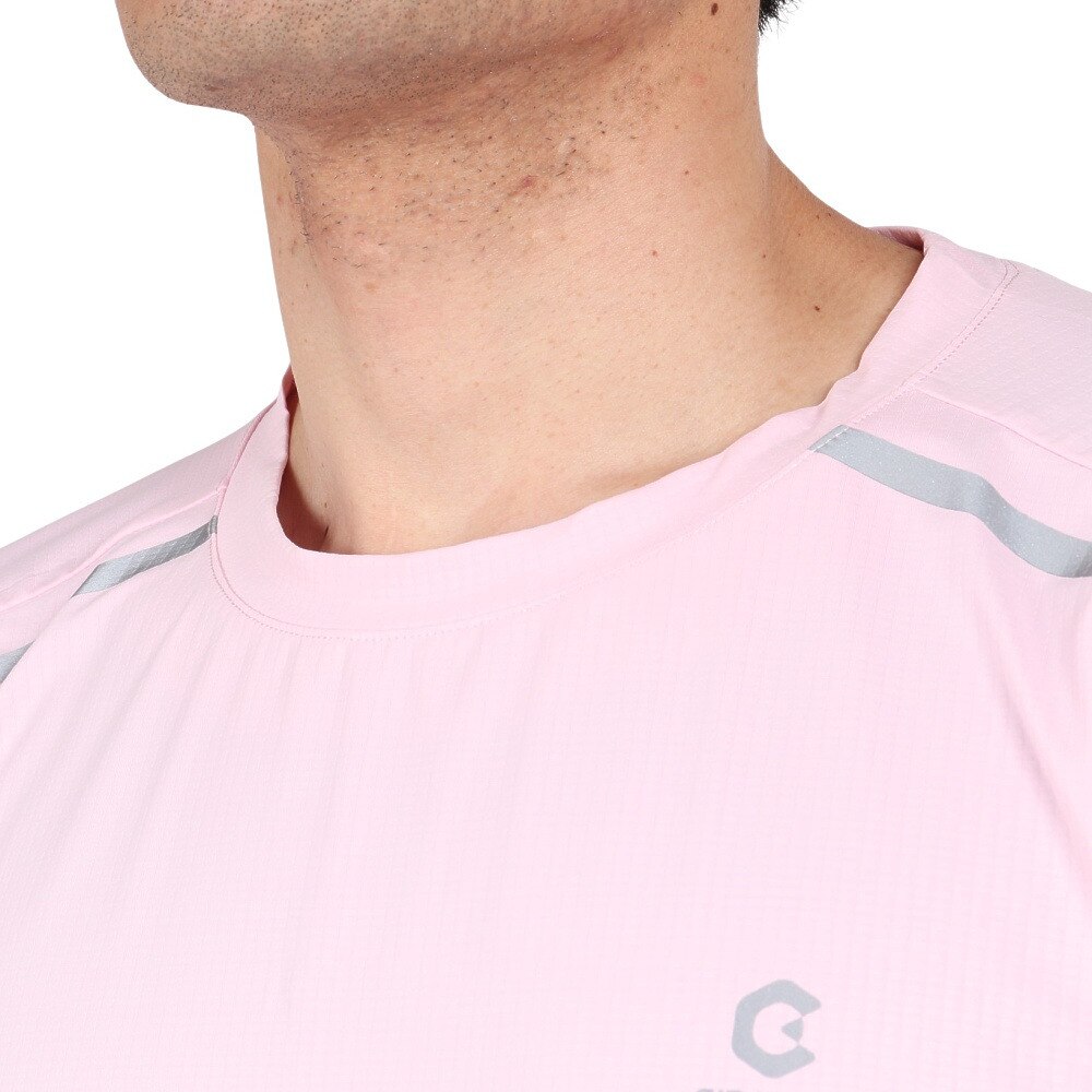 ジローム（GIRAUDM）（メンズ）ワッフルメッシュ半袖Tシャツ CT4S0092-TR863-GRGC PNK