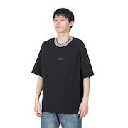 バクタ（BUKTA）（メンズ）襟ライン ロゴ刺繍 半袖Tシャツ BU2345805:19:BLACK