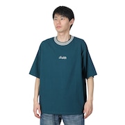 バクタ（BUKTA）（メンズ）襟ライン ロゴ刺繍 半袖Tシャツ BU2345805:65:GREEN