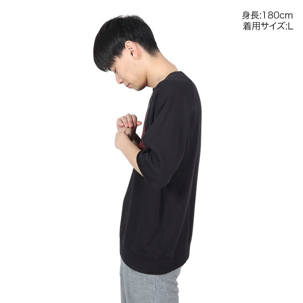 バクタ（BUKTA）（メンズ）裾リブミニ裏毛 半袖Ｔシャツ BU2345806 19 BLACK