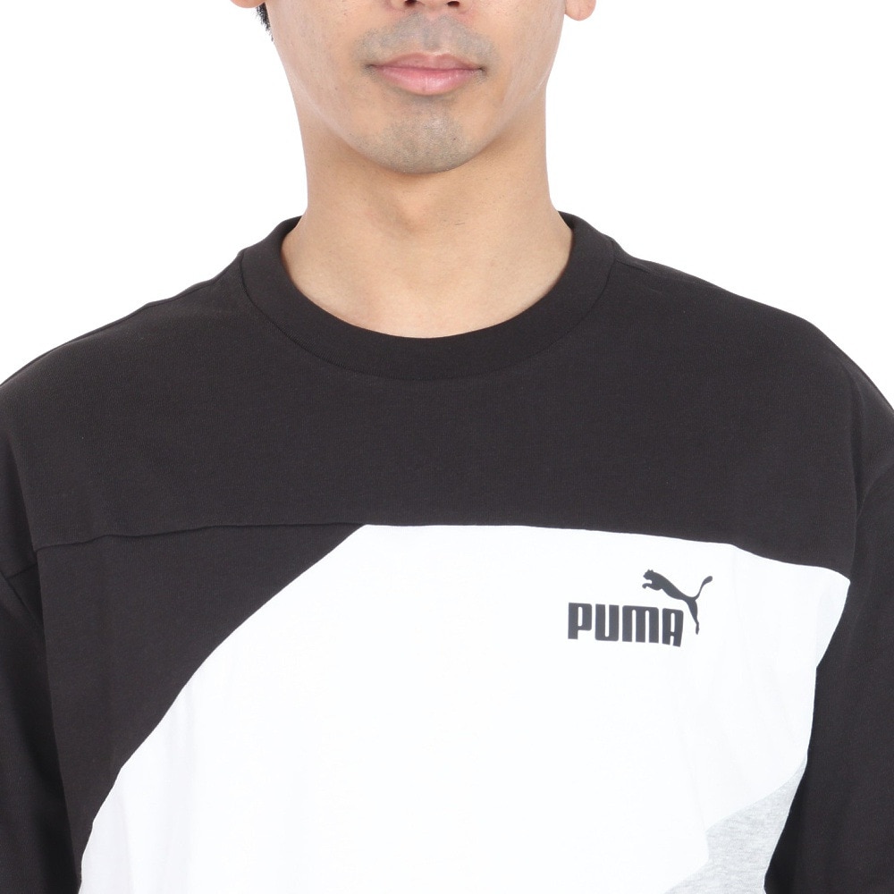 プーマ（PUMA）（メンズ）POWER MX 半袖カラーブロックTシャツ 681074 01 BLK