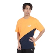 (メンズ)POWER MX 半袖カラーブロックTシャツ 681074 46 ORG
