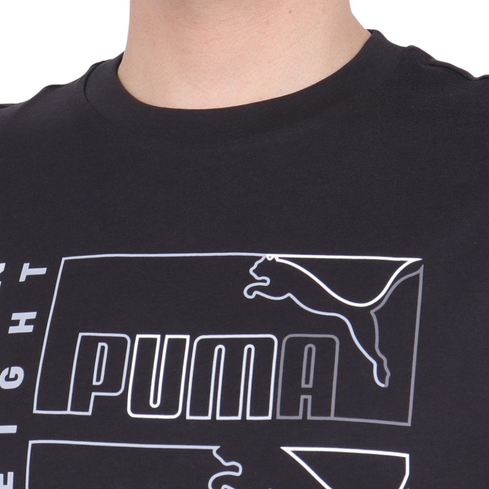 プーマ（PUMA）（メンズ）グラフィックス トリプル NO1 ロゴ 半袖 Tシャツ 681156 01 BLK