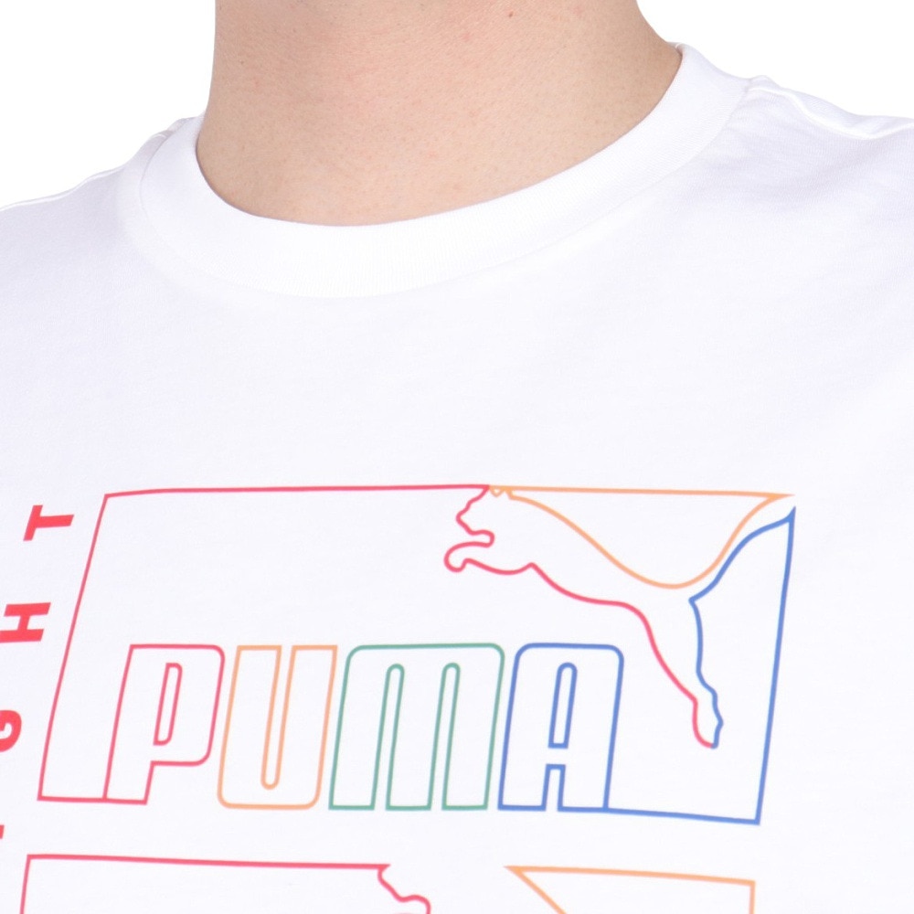 プーマ（PUMA）（メンズ）グラフィックス トリプル NO1 ロゴ 半袖 Tシャツ 681156 02 WHT