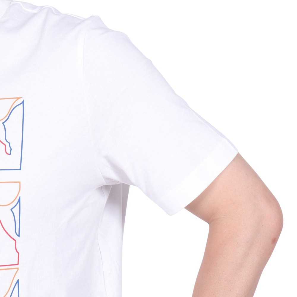 プーマ（PUMA）（メンズ）グラフィックス トリプル NO1 ロゴ 半袖 Tシャツ 681156 02 WHT