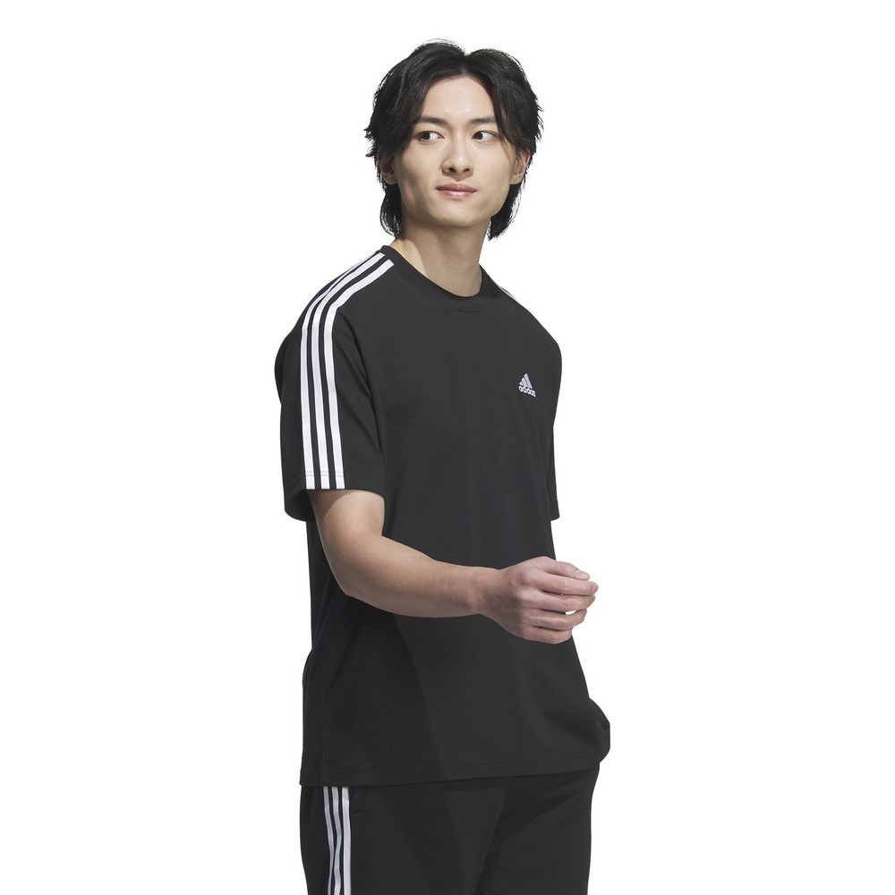 アディダス（adidas）（メンズ）エッセンシャルズ プラス ルーズフィット スリーストライプス 半袖Tシャツ KWE96-JF3915