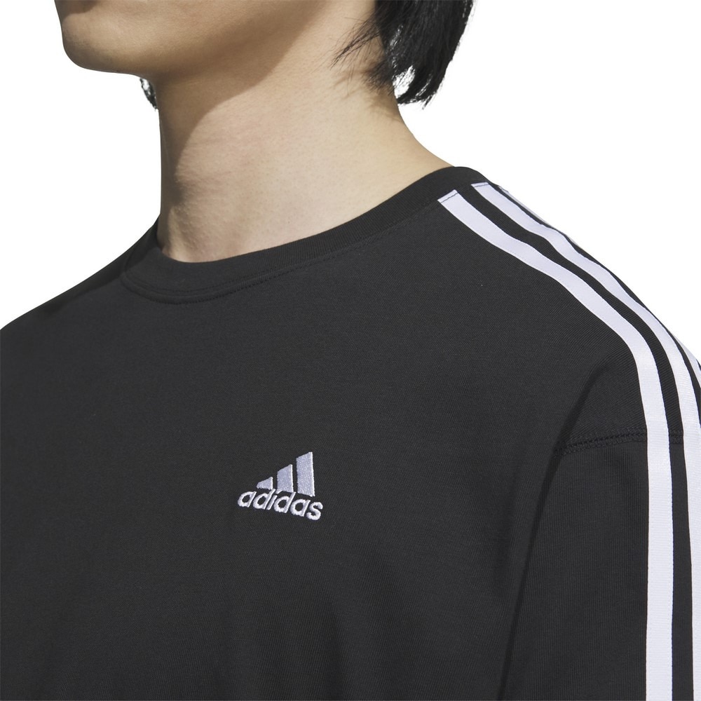 アディダス（adidas）（メンズ）エッセンシャルズ プラス ルーズフィット スリーストライプス 半袖Tシャツ KWE96-JF3915