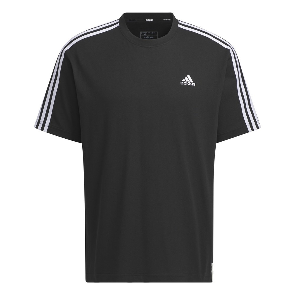 アディダス（adidas）（メンズ）エッセンシャルズ プラス ルーズフィット スリーストライプス 半袖Tシャツ KWE96-JF3915