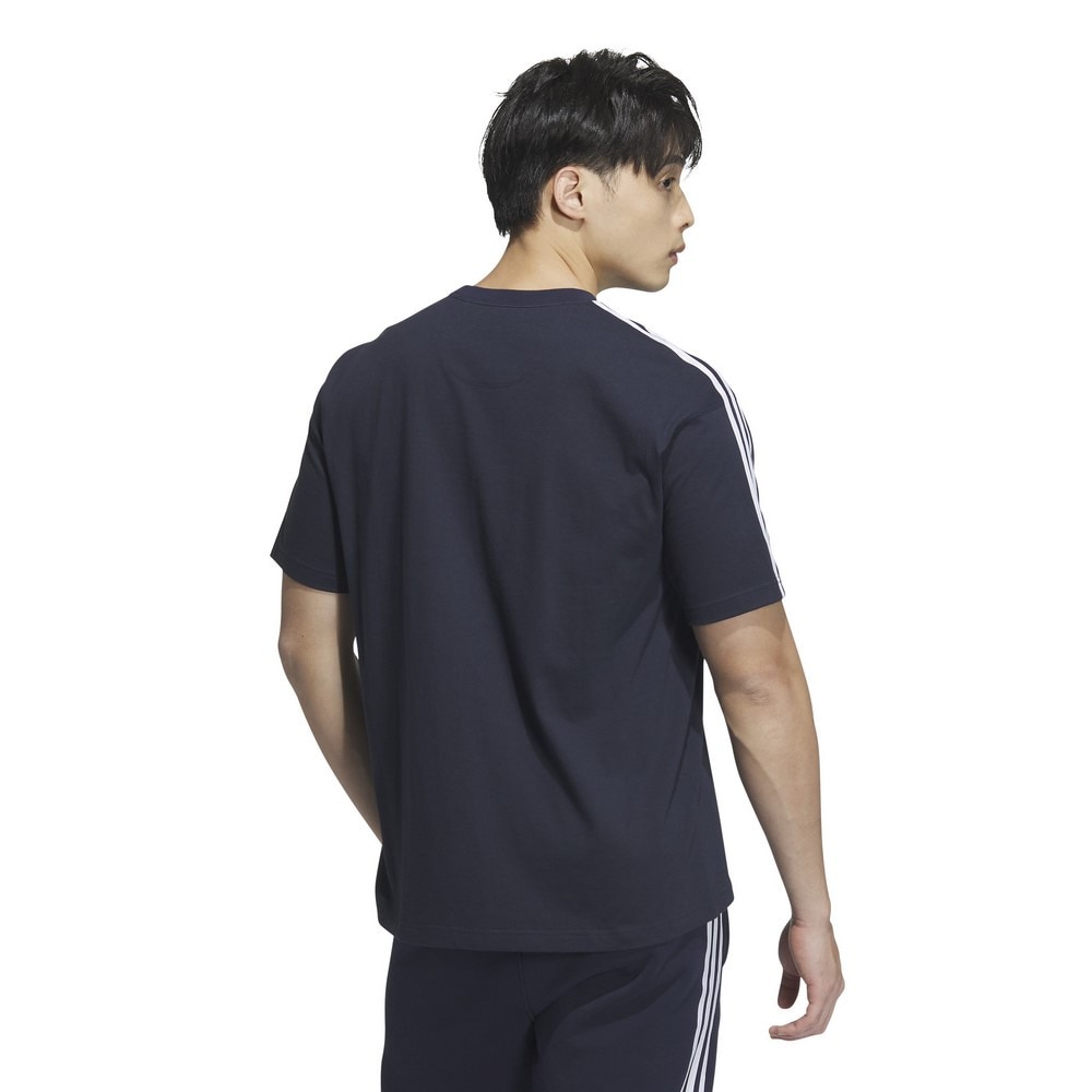 アディダス（adidas）（メンズ）エッセンシャルズ プラス ルーズフィット スリーストライプス 半袖Tシャツ KWE96-JF3917