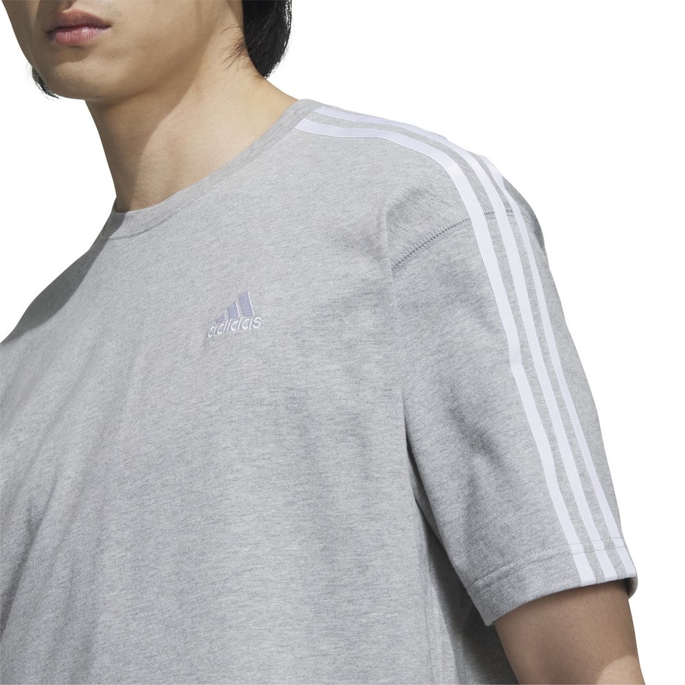 アディダス（adidas）（メンズ）エッセンシャルズ プラス ルーズフィット スリーストライプス 半袖Tシャツ KWE96-JF3918
