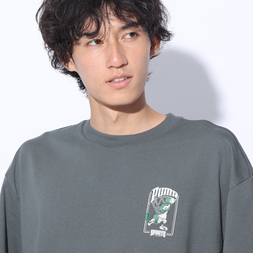 プーマ（PUMA）（メンズ）SUPER PUMA リラックス Tシャツ 半袖 682824 80 GRY