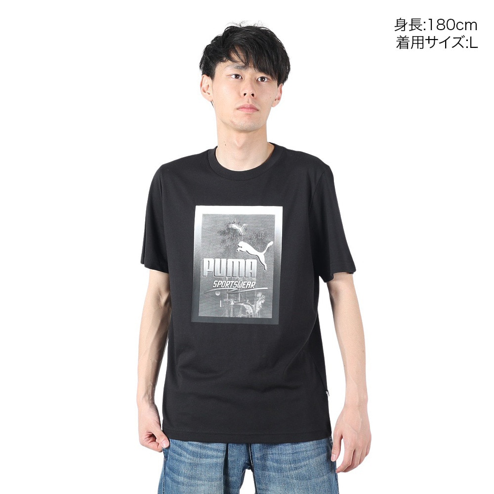 プーマ（PUMA）（メンズ）グラフィックス フォト プリント 半袖 Tシャツ 681161 01 BLK