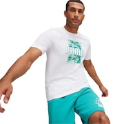 (メンズ)ESS+ パームリゾートグラフィック 半袖Tシャツ 683080 02 WHT
