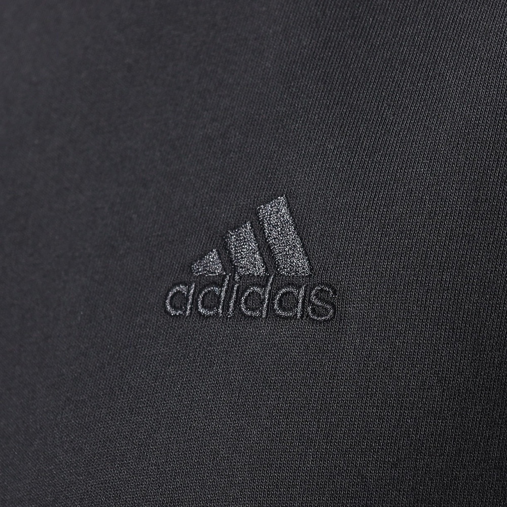 アディダス（adidas）（メンズ、レディース）スリーストライプス Tシャツ 半袖 KUE35-IT0891 黒 ブラック ヘビーウェイト ルーズフィット