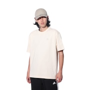 アディダス（adidas）（メンズ、レディース）スリーストライプス Tシャツ 半袖 KUE35-IT0893 白 ヘビーウェイト ルーズフィット