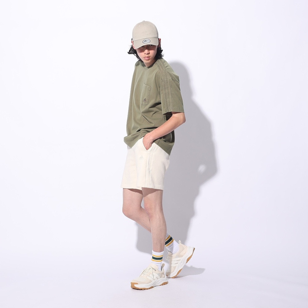 アディダス（adidas）（メンズ、レディース）スリーストライプス WASH Tシャツ 半袖 ポケT 胸ポケット KUE41-IT0909 ルーズフィット