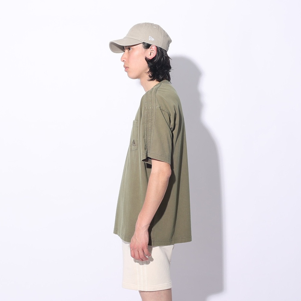 アディダス（adidas）（メンズ、レディース）スリーストライプス WASH Tシャツ 半袖 ポケT 胸ポケット KUE41-IT0909 ルーズフィット