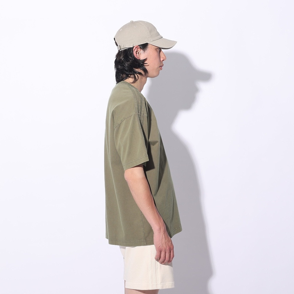 アディダス（adidas）（メンズ、レディース）スリーストライプス WASH Tシャツ 半袖 ポケT 胸ポケット KUE41-IT0909 ルーズフィット
