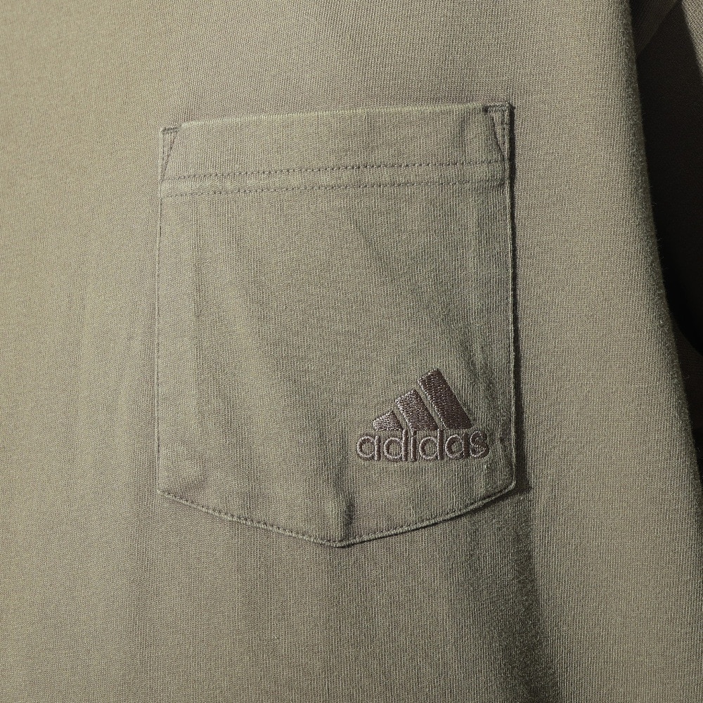 アディダス（adidas）（メンズ、レディース）スリーストライプス WASH Tシャツ 半袖 ポケT 胸ポケット KUE41-IT0909 ルーズフィット
