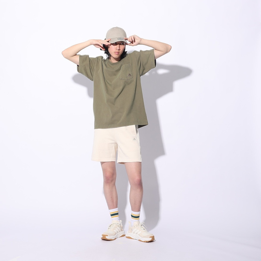 アディダス（adidas）（メンズ、レディース）スリーストライプス WASH Tシャツ 半袖 ポケT 胸ポケット KUE41-IT0909 ルーズフィット