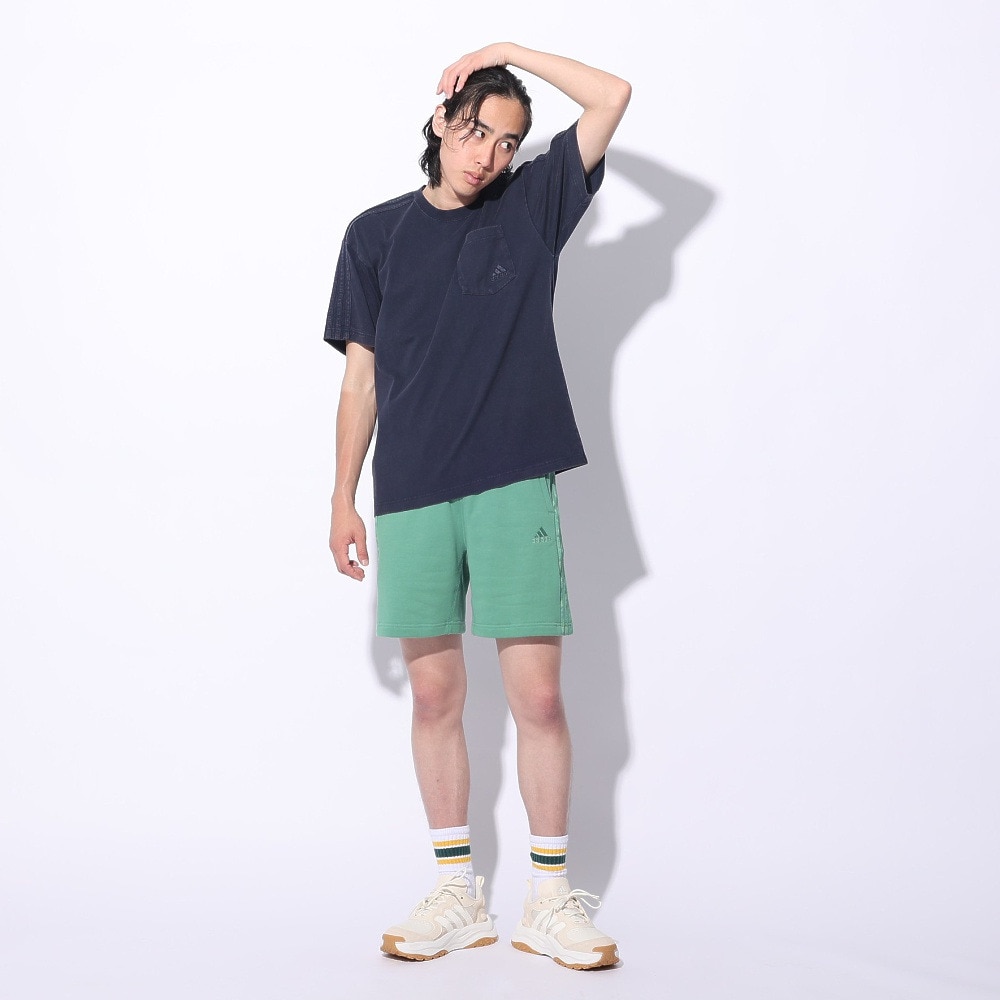 アディダス（adidas）（メンズ、レディース）スリーストライプス WASH Tシャツ 半袖 ポケT 胸ポケット KUE41-JE0942 ルーズフィット
