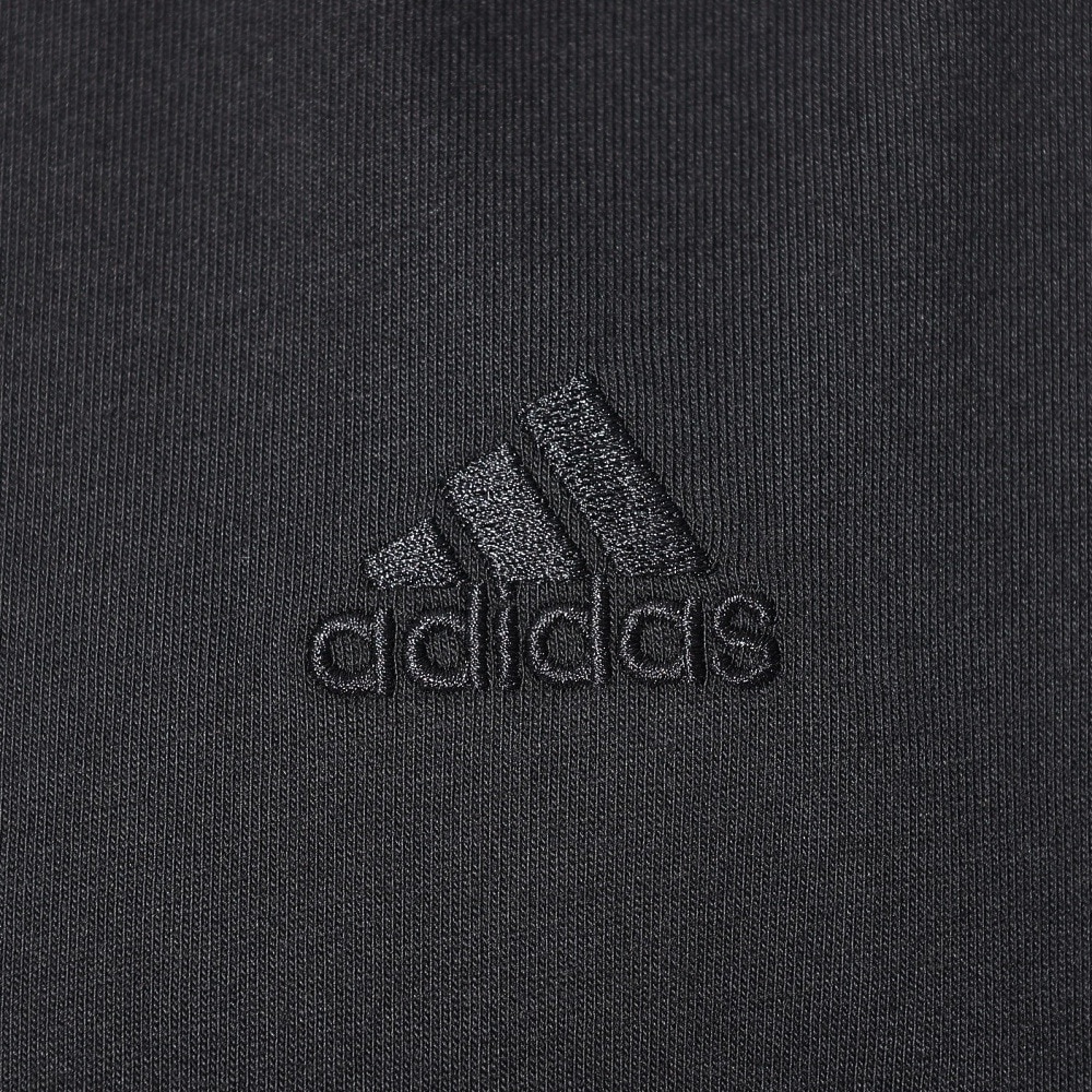 アディダス（adidas）（メンズ、レディース）スリーストライプス Tシャツ 半袖 KUE43-IT0913 黒 ブラック ヘビーウェイト ルーズフィット