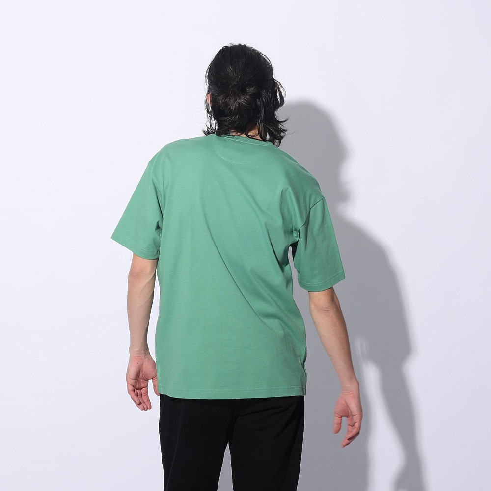 アディダス（adidas）（メンズ、レディース）スリーストライプス Tシャツ 半袖 KUE43-IT0914 グリーン ヘビーウェイト ルーズフィット