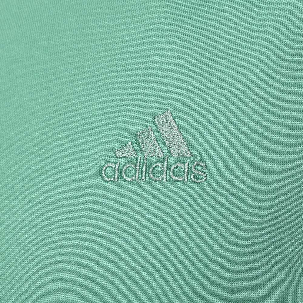 アディダス（adidas）（メンズ、レディース）スリーストライプス Tシャツ 半袖 KUE43-IT0914 グリーン ヘビーウェイト ルーズフィット