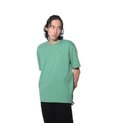 アディダス（adidas）（メンズ、レディース）スリーストライプス Tシャツ 半袖 KUE43-IT0914 グリーン ヘビーウェイト ルーズフィット