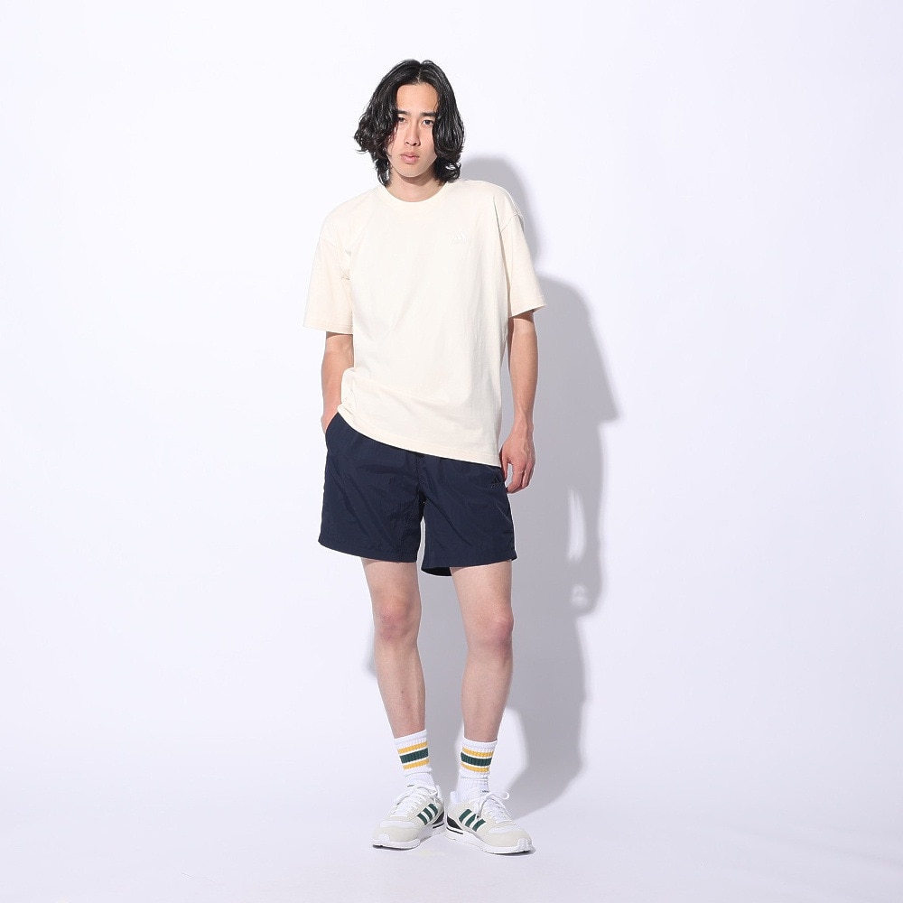 アディダス（adidas）（メンズ、レディース）スリーストライプス Tシャツ 半袖 KUE43-IT0915 白 ヘビーウェイト ルーズフィット