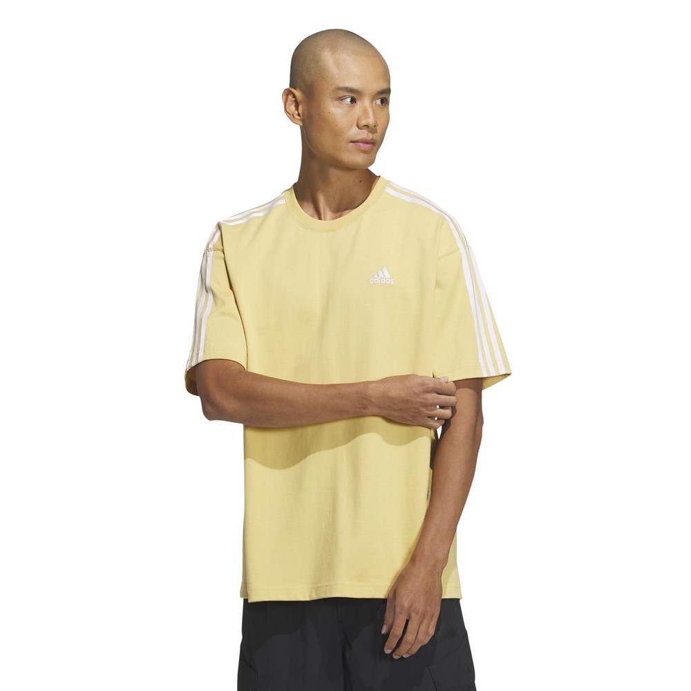アディダス（adidas）（メンズ）エッセンシャルズ プラス ルーズフィット スリーストライプス 半袖Tシャツ KWE96-JH1067