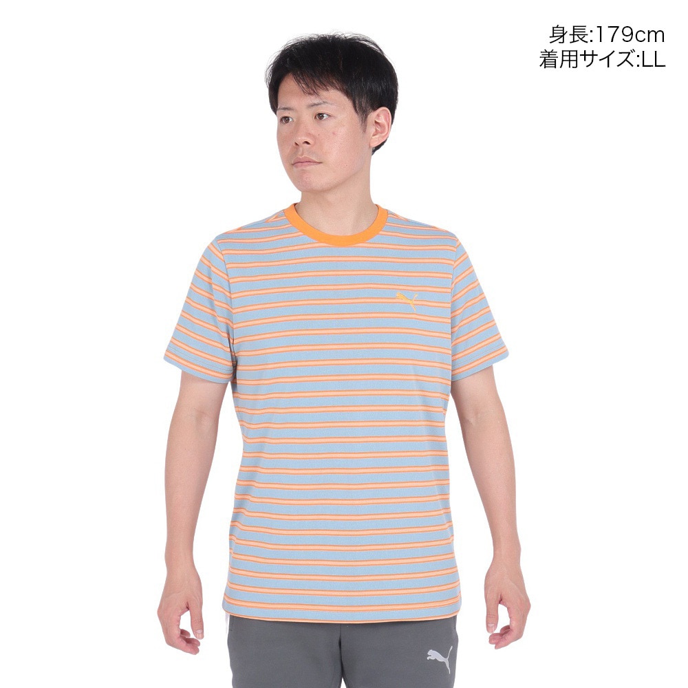 プーマ（PUMA）（メンズ）サマーパック ストライプ 半袖Tシャツ 680681 22 BEG