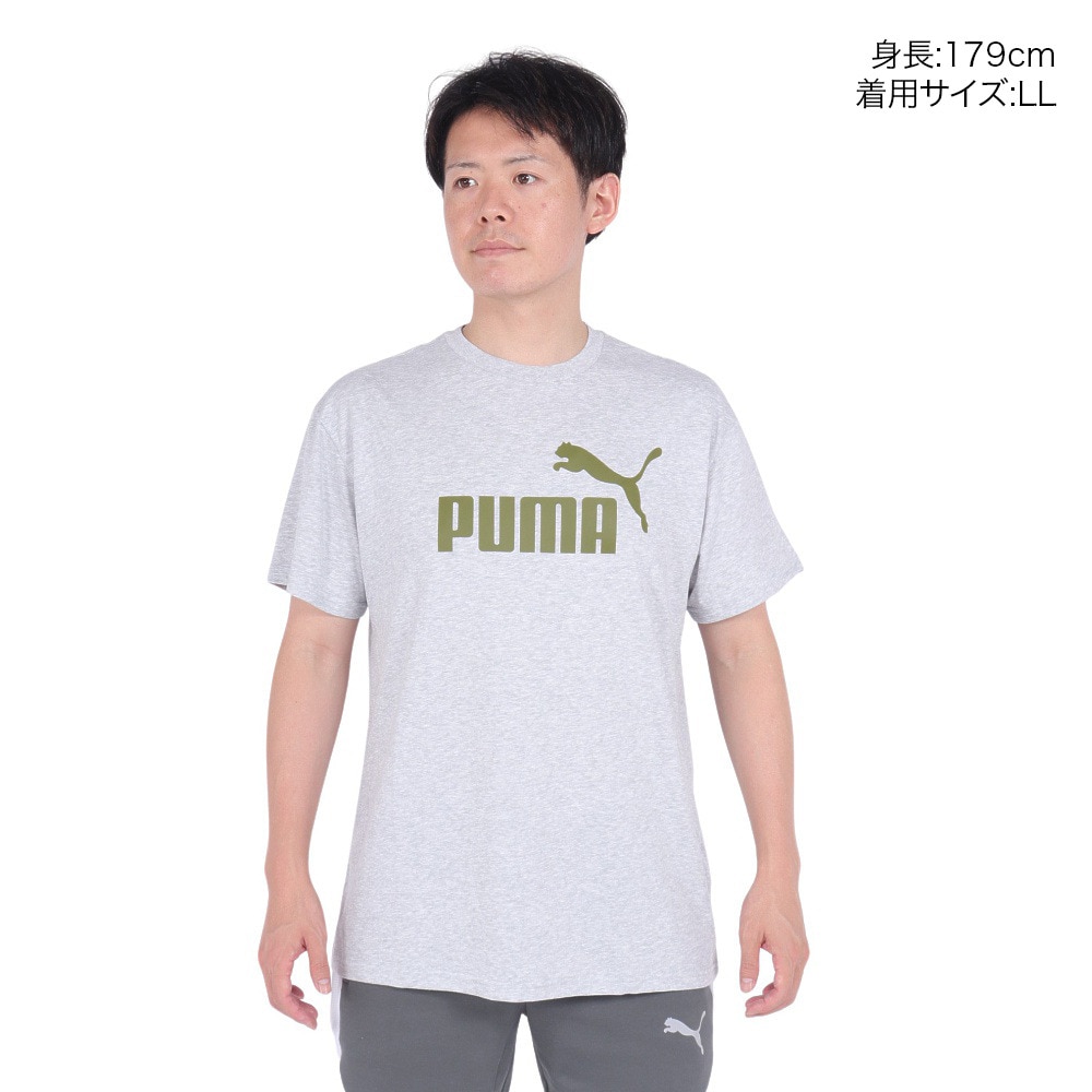 プーマ（PUMA）（メンズ）ESS+ MX NO1 ロゴ リラックス 半袖 Tシャツ 680695 04 LGRY