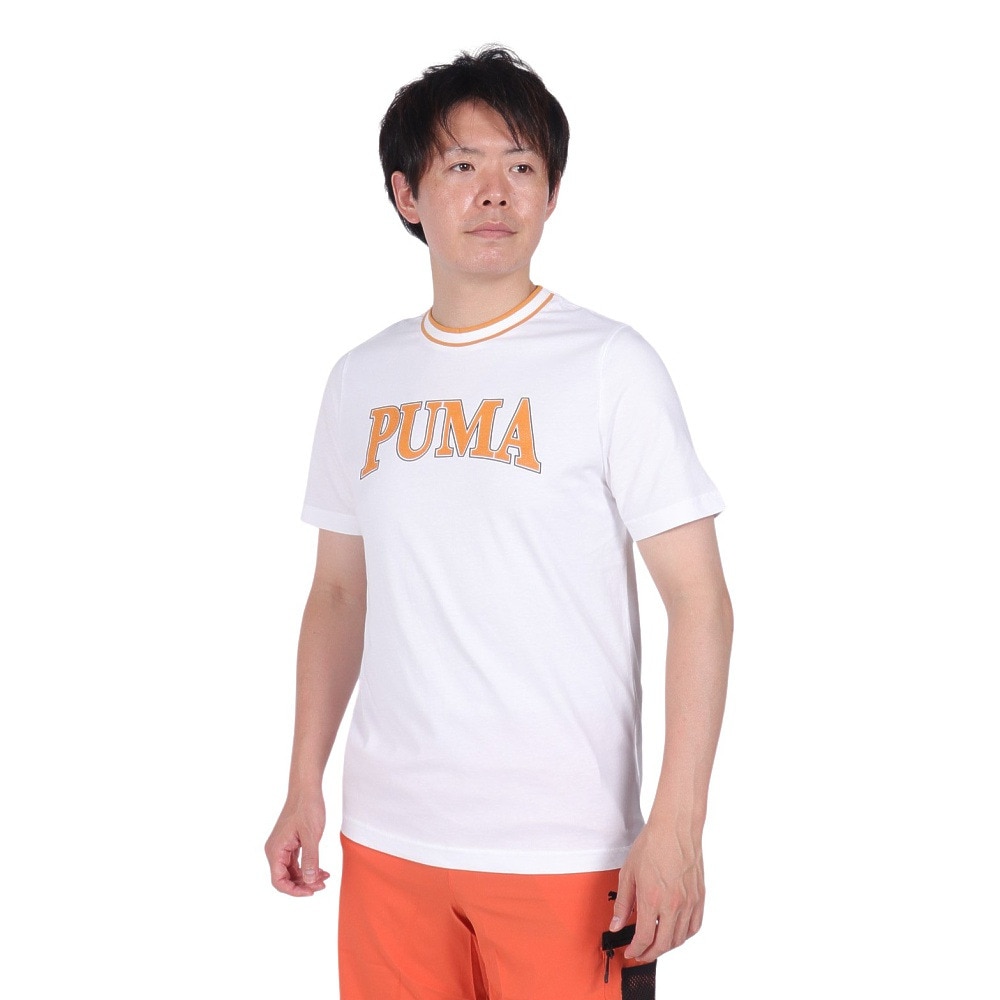 プーマ（PUMA）（メンズ）SQUAD ビッググラフィック 半袖Tシャツ 681250 02 WHT