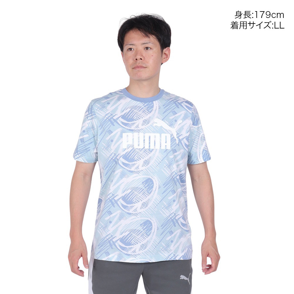 プーマ（PUMA）（メンズ）パワー AOP 半袖 Tシャツ 681270 20 SAX