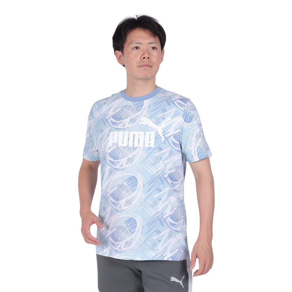 プーマ（PUMA）（メンズ）パワー AOP 半袖 Tシャツ 681270 20 SAX
