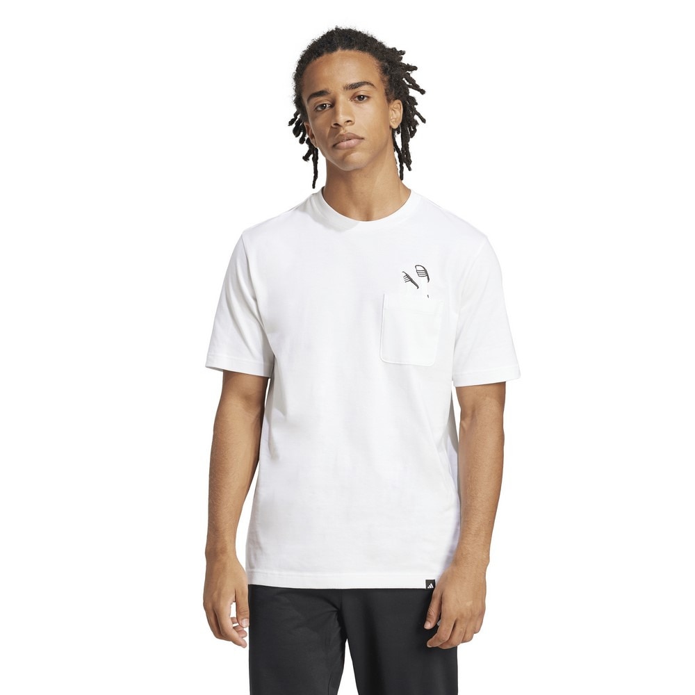 アディダス（adidas）（メンズ）ラウンジ サンダルグラフィック 半袖ポケットTシャツ KPR57-JC5282