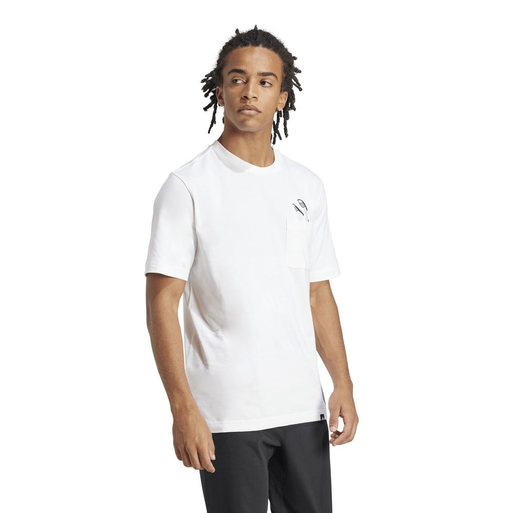 アディダス（adidas）（メンズ）ラウンジ サンダルグラフィック 半袖ポケットTシャツ KPR57-JC5282