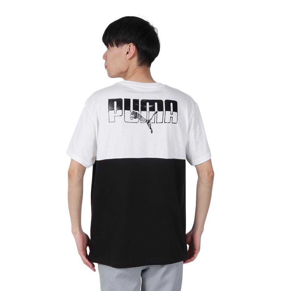 プーマ（PUMA）（メンズ）ESS MX バックプリント 半袖Tシャツ 689020 02 WHT