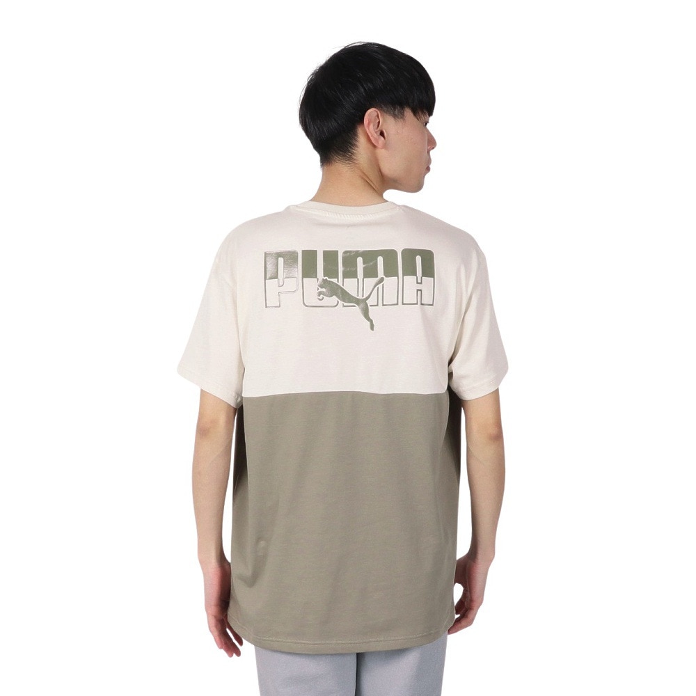 プーマ（PUMA）（メンズ）ESS MX バックプリント 半袖Tシャツ 689020 87 BEG