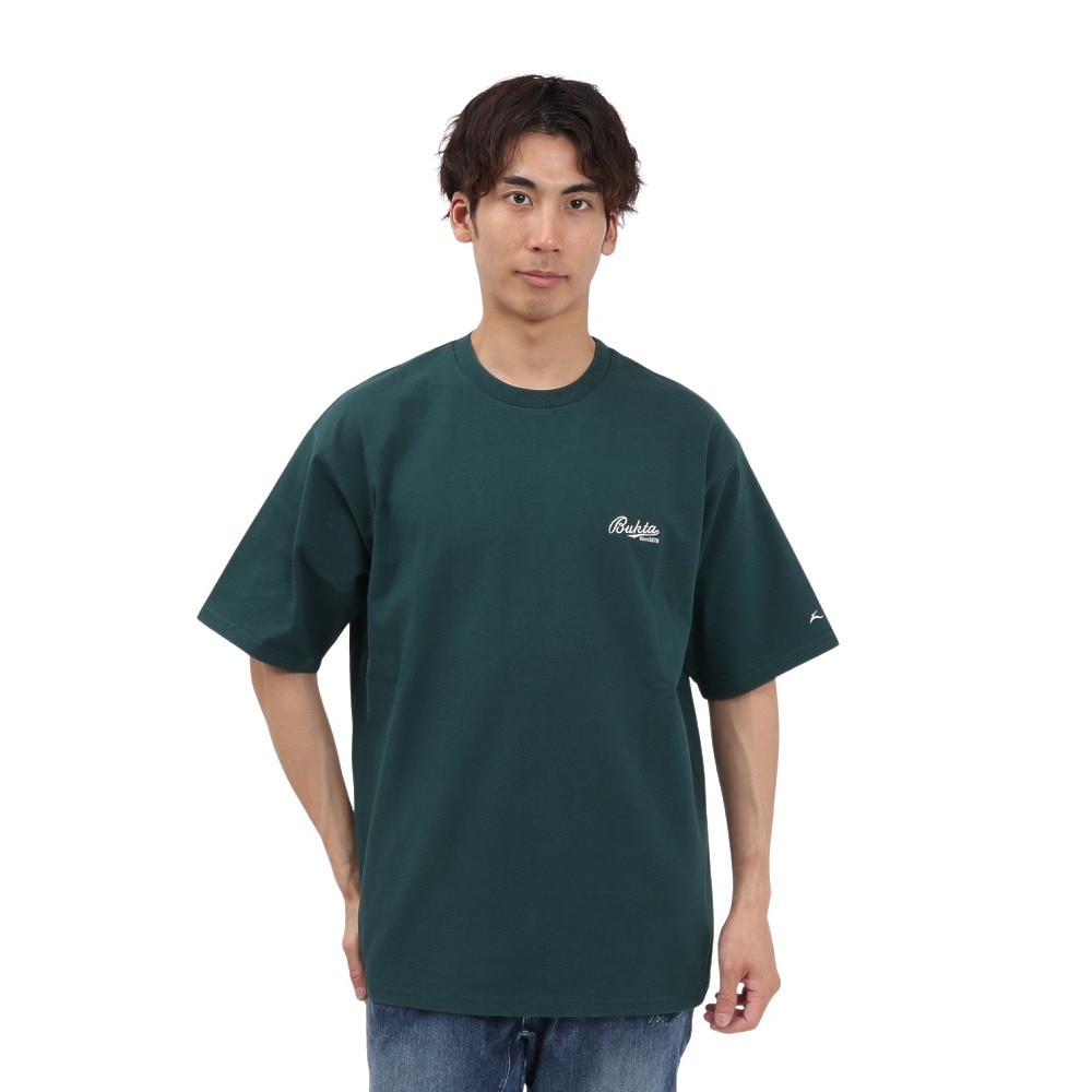 バクタ（BUKTA）（メンズ）ヘビーウェイトバックロゴ Tシャツ BU244580466 D/GREEN